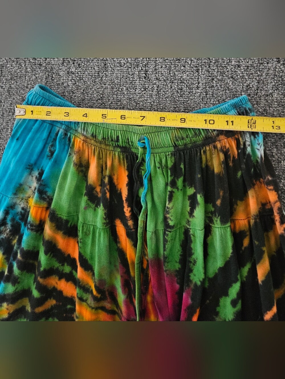 Muzer Ruffled Tier Tie Dyed Maxi Skirt Size Small - Picture 5 of 6